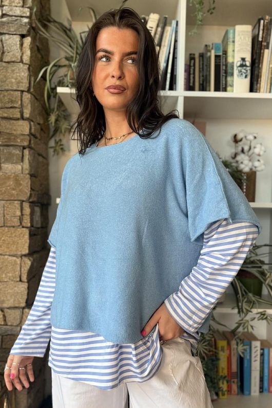 Conrad Layer Knit Light Denim